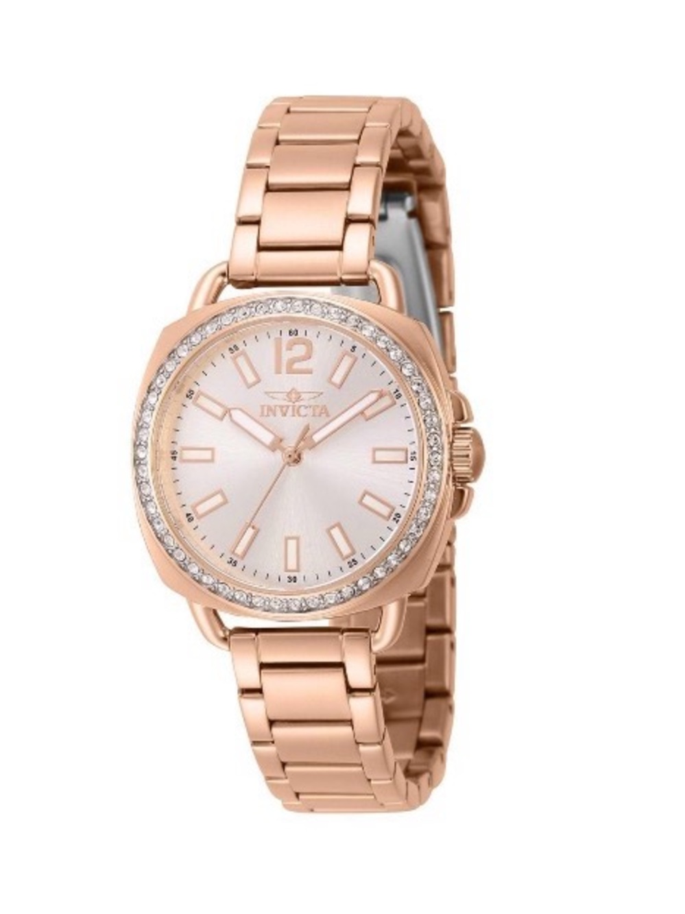 Invicta Rose Gold Tone Crystal Bezel Women's Bracelet Watch